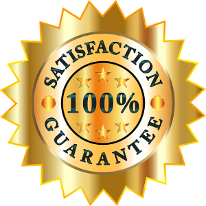 gold seal labeled 100% satisfaction guarantee